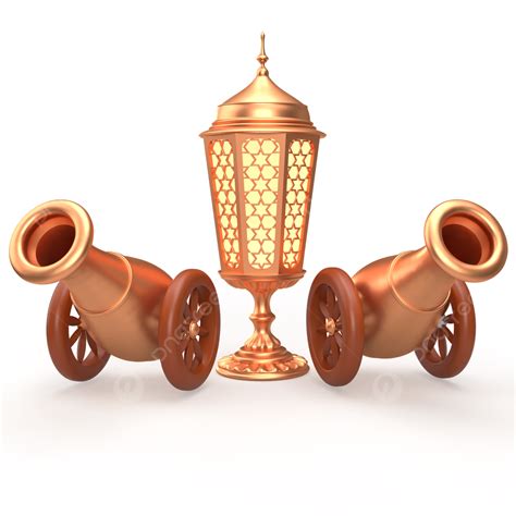Islamic Lantern 3d Png Islamic Decorative Illustration With Cannon And