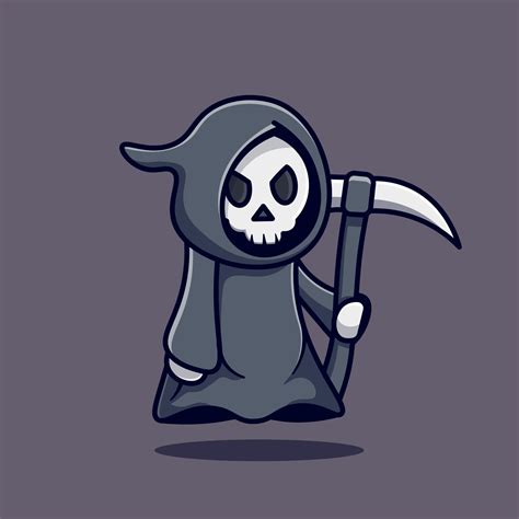 Cute Grim Reaper Character Illustration 7621688 Vector Art At Vecteezy