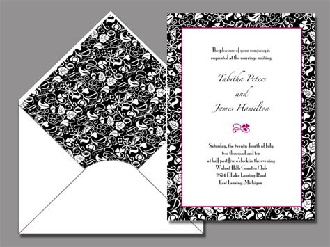 Black And White Vine Invitation