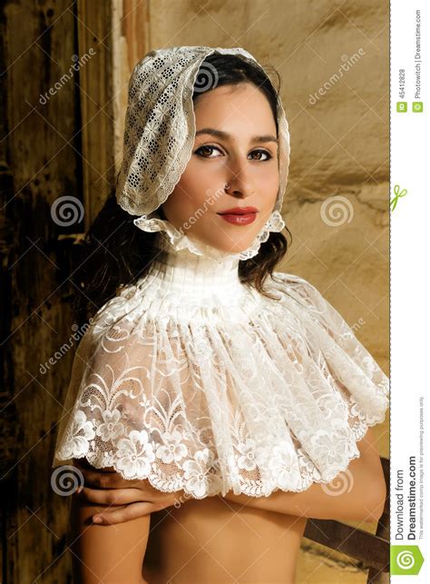 Lace Collar Woman Stock Photo Image Of Lady Female 45412828