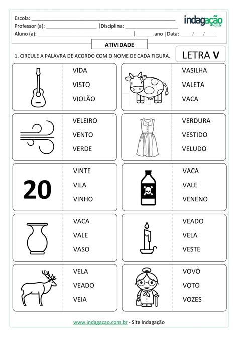 Palavras Com Cv V Cvc Ccv Vc Vv Cvv