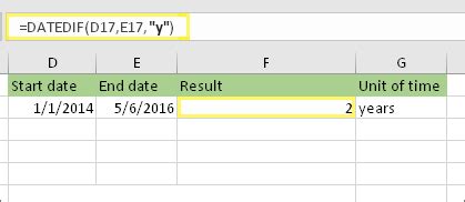 Calculate The Difference Between Two Dates Excel
