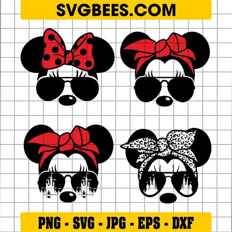 Minnie Mouse With Heart Sunglasses Svg Svgbees
