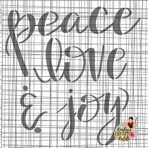 Peace Love And Joy Stencil Lettering Template Kinsleys Creative Palette