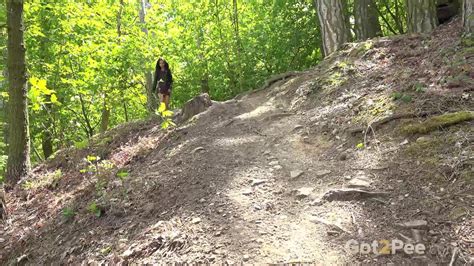 Freya Dee Darkhaired Girl Freya Dee Takes A Piss On A Path While Walking Thru The Woods R Hub