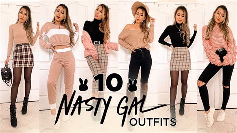10 nasty gal outfits try on haul and review youtube