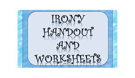 Irony Printable Worksheets and Handout by Omega English | TpT