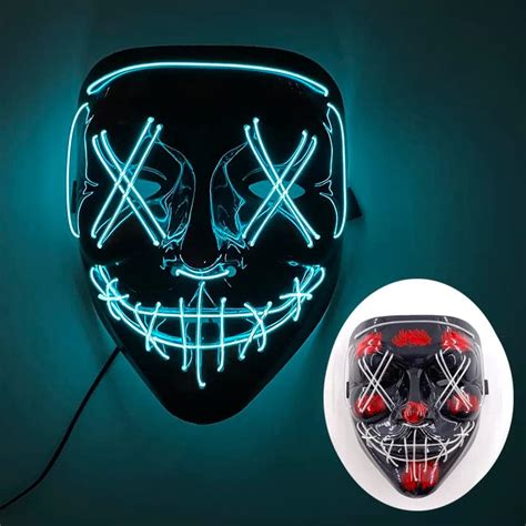 AICHUAN LED Halloween Maske Pack Horror Leuchtende Purge Masken Mit