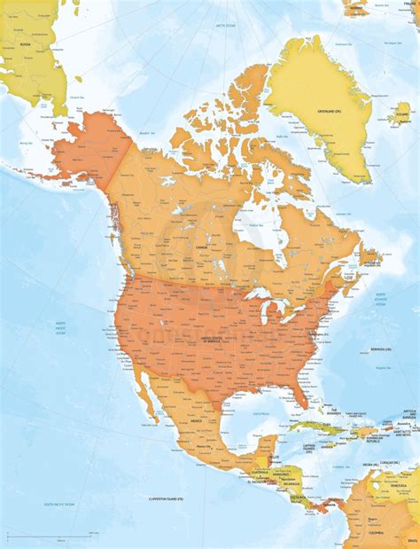 Map Of North American Continent World Map