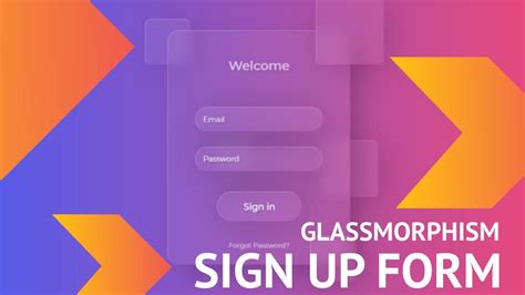 How To Create Glass Morphism Sign Up Form Using Html Css YouTube