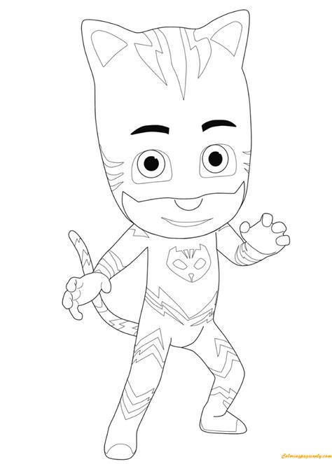 The Amazing Catboy From Pj Masks Coloring Page Free Printable