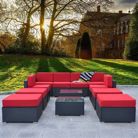 Mcombo Patio Furniture Sectional Set Outdoor Wicker Sofa Lawn Garden