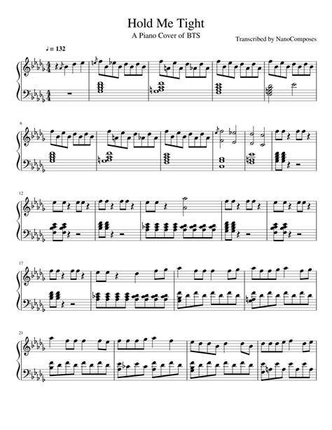 hold me tight piano sheet music for piano solo