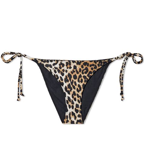 Ganni Tie Side Bikini Bottom Leopard End Hk
