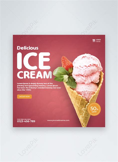 Delicious Ice Cream Social Media Post Template Image Picture Free Download Lovepik Com