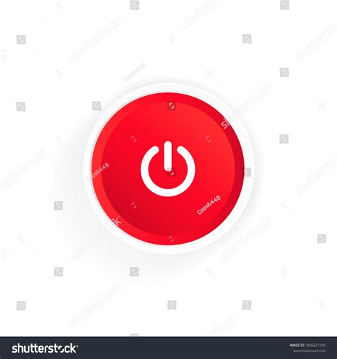Power On Button Icon Red Button Stock Vector Royalty Free 1856621245
