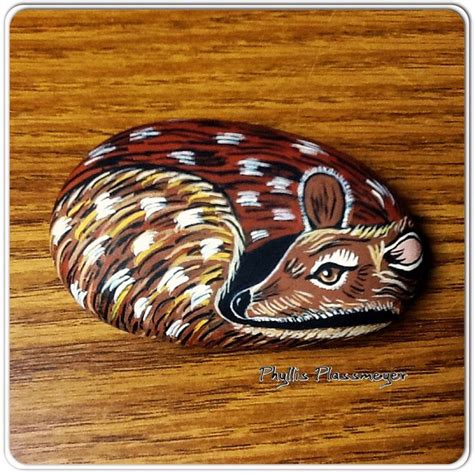 Fawn Painted Rock By Phyllis Plassmeyer Painted Rocks Stone Painting