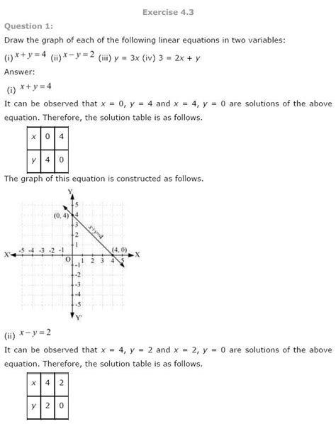 Linear Equations In Two Variables Class 9 Maths Ncert Solutions