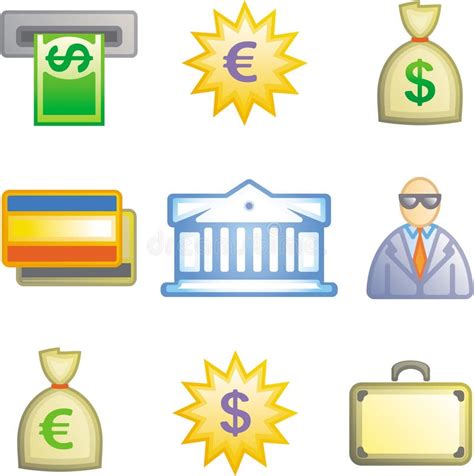 Vector Finance Banking Icon Set Stock Vector Illustration Of Diamond