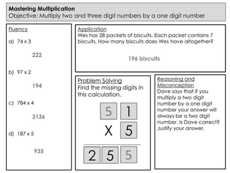 Mastery Maths Multiplication Multiply Two And Three Digit Numbers