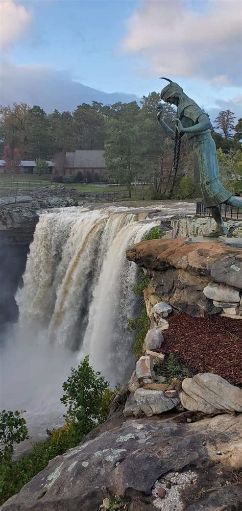 The campground sits along black creek… Noccalula Falls Park