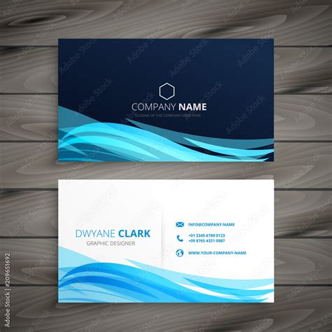 Abstract Blue Business Card Template Stock Vector Adobe Stock