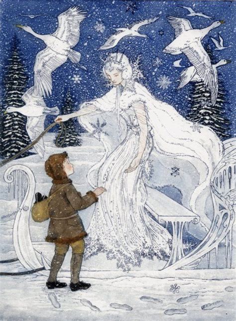Illustration From Hans Christian Andersens The Snow Queen Done By