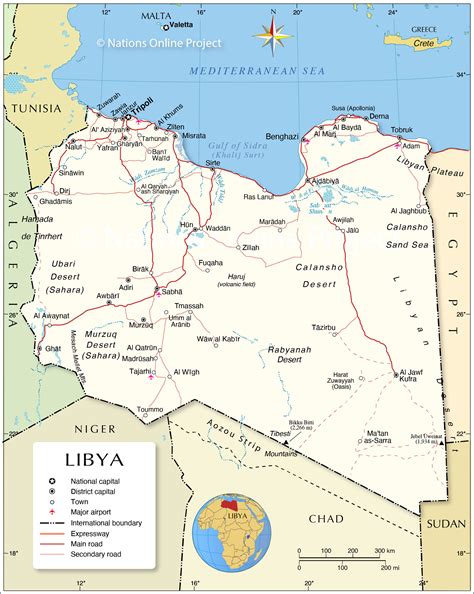 Libya Political Educational Wall Map From Academia Maps Images And