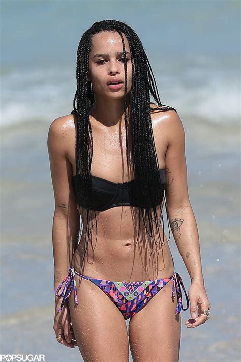 celebrity and entertainment zoë kravitz s impressive bikini body makes a splash in miami