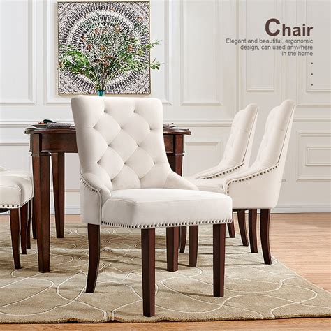 Lowestbest Dining Chairs Upholstered Accent Chair Set Of Velvet