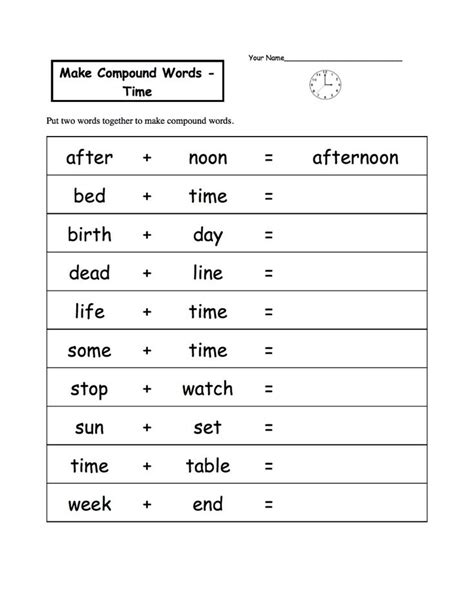 printable english worksheets students compound words worksheets