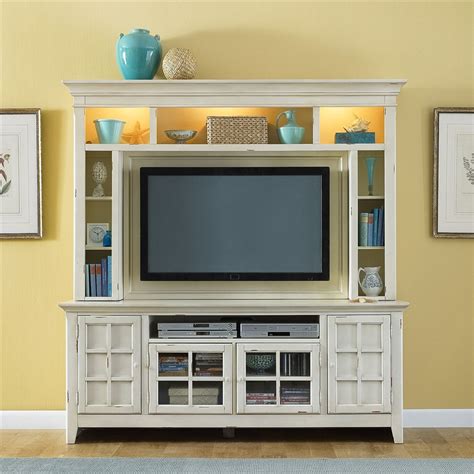 New Generation 50-Inch TV Entertainment Center in Vintage White Finish ...