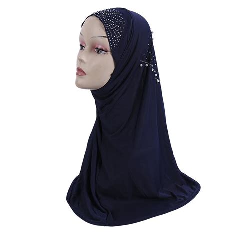 11 colors elegant rhinestone decoration long head wraps women luxury hijab headscarf muslim