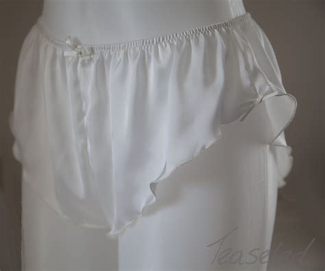 Bridal Silky Satin French Knickers White And Ivory
