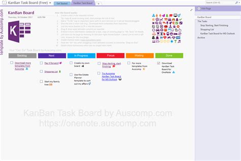 Onenote Kanban Templates For Onenote By