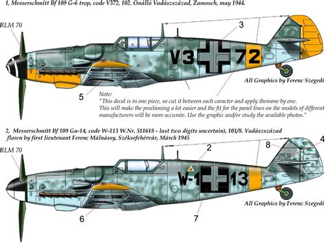 48177 Messerschmitt Bf 109 G 14 G 6 Trop Decal Sheet 148