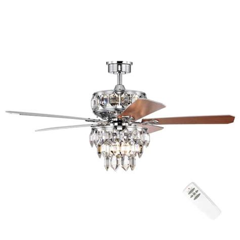 Edvivi Howell 52 In Modern Led Indoor Chrome Glam Ceiling Fan With