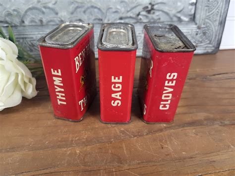 Vintage 1950s Ben Hur Spice Tins Choose Or Cloves Sage Or Etsy