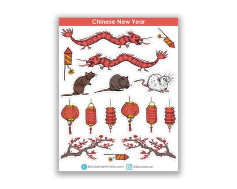 Chinese New Year Planner Stickers Lunar New Year Bullet Etsy Bullet