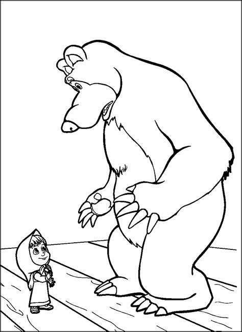 You can also find similar such coloring pages under the cartoons category. Masha and the Bear Coloring Pages