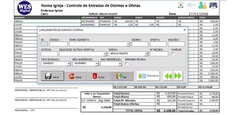 Planilha Excel Cadastro de Membro com Foto Grátis Ficha de controle de dízimos e ofertas