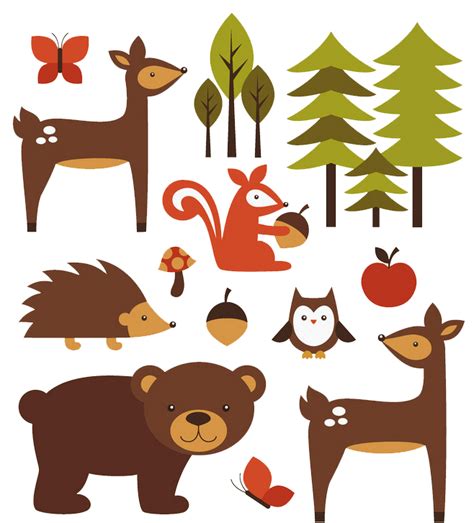 Animal Forest Illustration Forest Animals Png Download 658727
