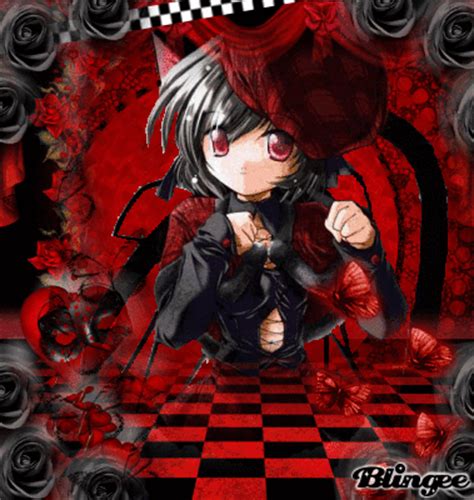 Enjoy the beautiful art of anime on your screen. Anime Black and Red Picture #115736593 | Blingee.com
