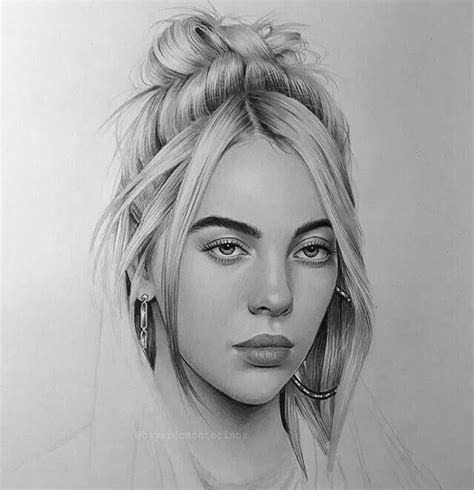 Pencil Portrait Billie Eilish Fine Art In 2020 Portrait Celebrity