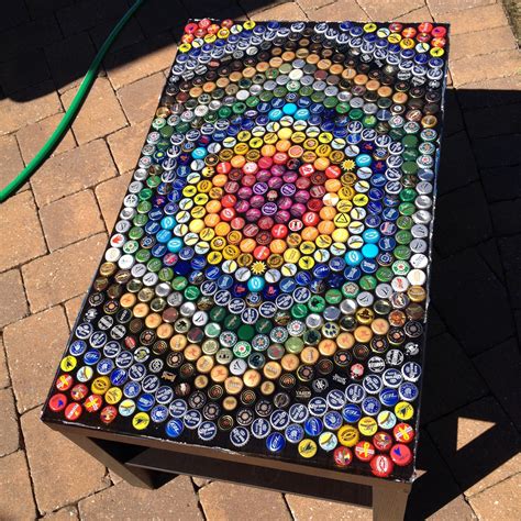 Pin By Me Me On Custom Painted Bottle Cap Crafts Bottle Cap Table