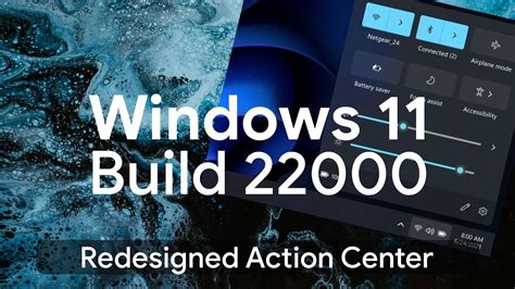 Redesigned Action Center Windows 11 Insider Build 22000 Youtube