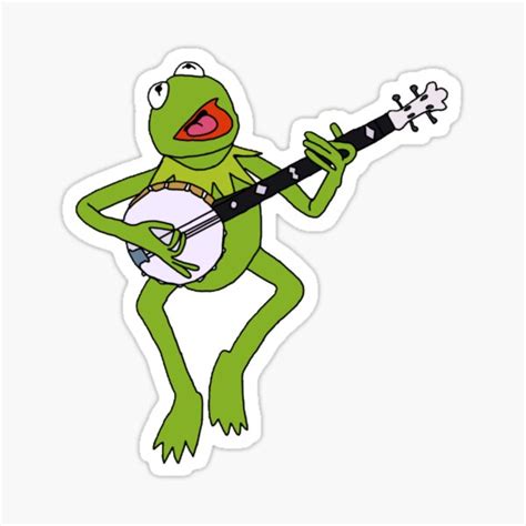Kermit The Frog Playing Banjo Drawing Australianchristmasartillustration