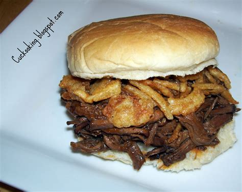 Increase cooker heat to high. Cooking Creation: Beef Barbeque Sandwiches Topped with ...
