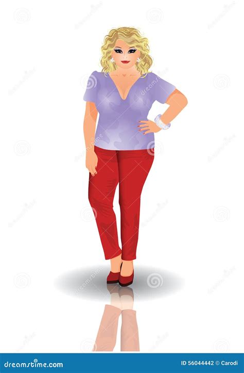Plus Size Fashion Woman Vector Stock Vector Illustration Of Diet