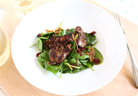 I didn't have capers but substituted with green olive tapenade that was on hand. Pan Roasted Chicken Liver and Spinach Salad with Shallots ...